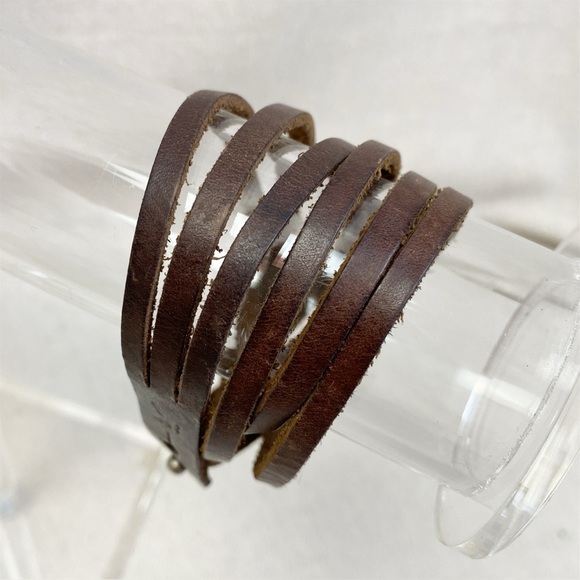 American Eagle Brown Leather Wrap Bracelet - Picture 1 of 4
